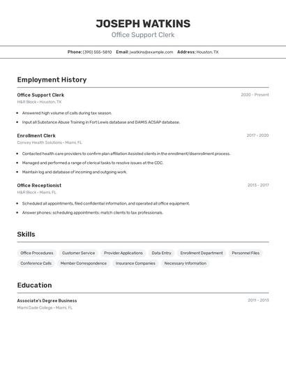 Resume example 2