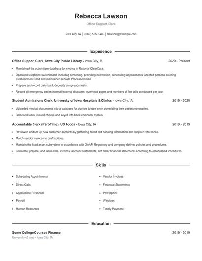 Resume example 1