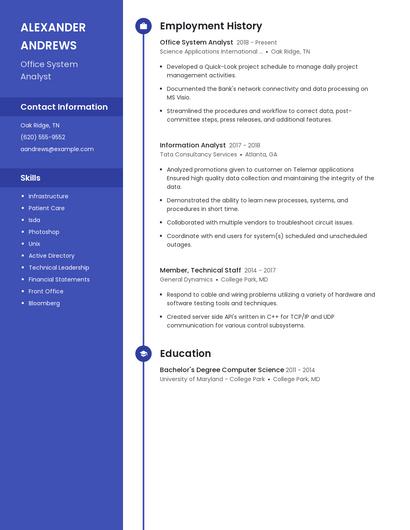 Office System Analyst Resume