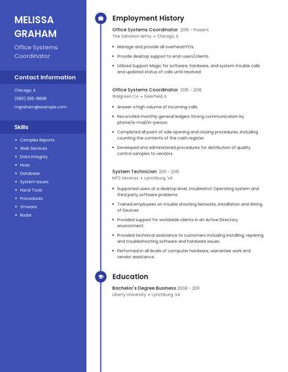 Office Systems Coordinator Resume