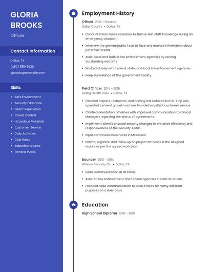 Officer Resume