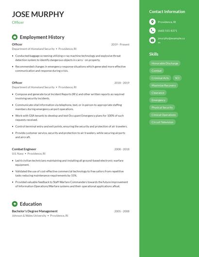 Resume example 5