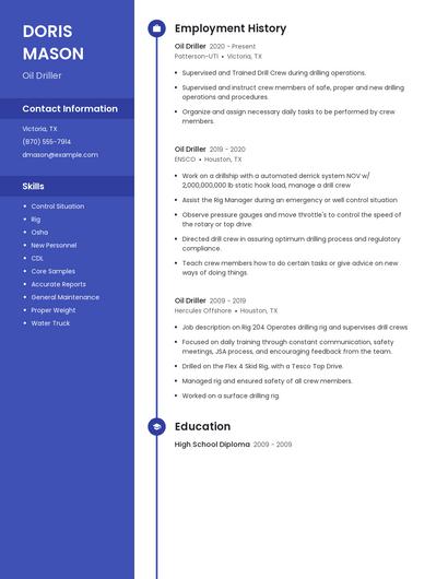 Oil Driller Resume