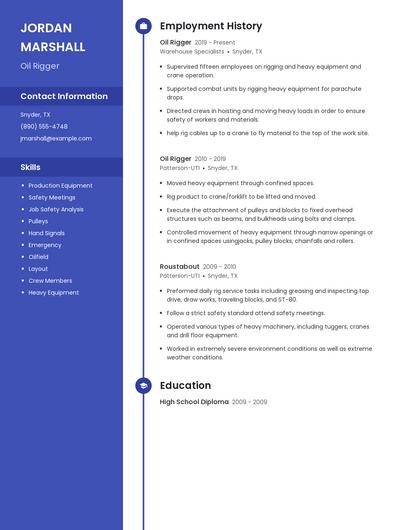 Oil Rigger Resume