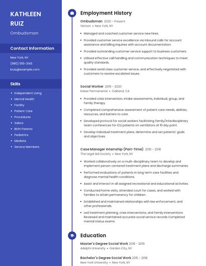 Ombudsman Resume