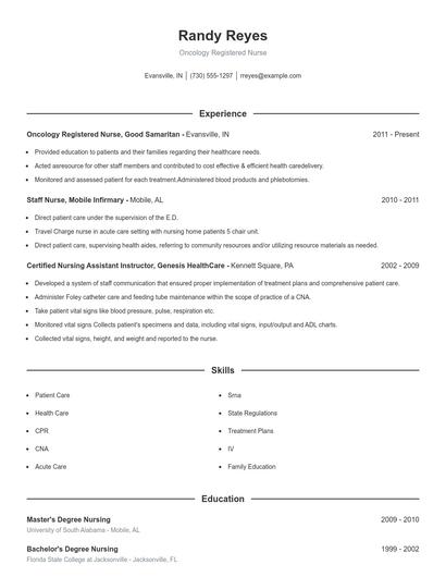 Resume example 1