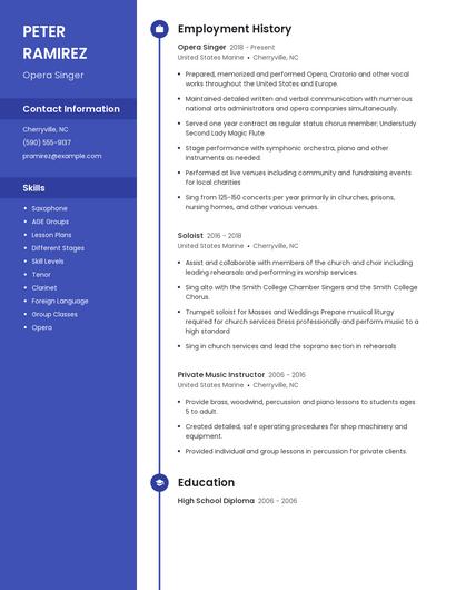 Opera Singer Resume