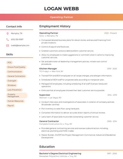 Resume example 3