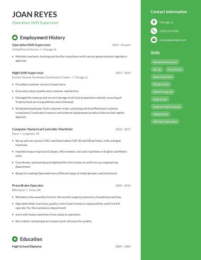 Resume example 4