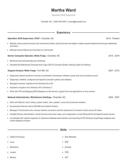 Resume example 1