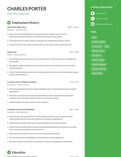 Resume example 5