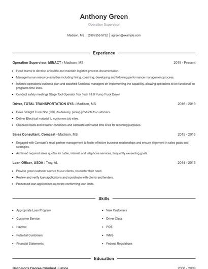 Resume example 1