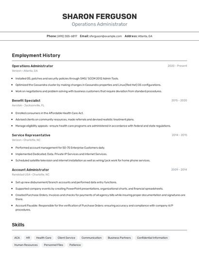 Resume example 2