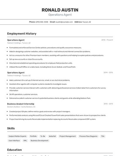 Resume example 2