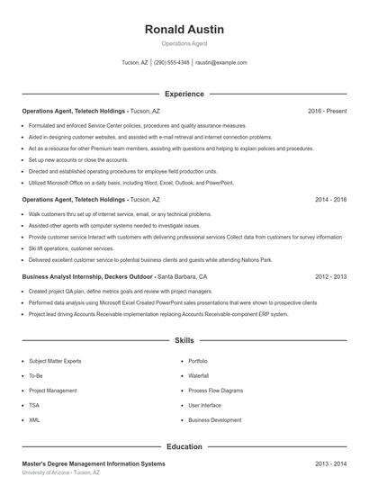 Resume example 1