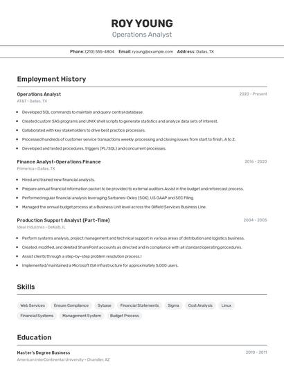 Resume example 2