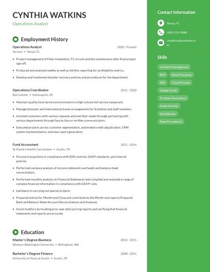 Resume example 4