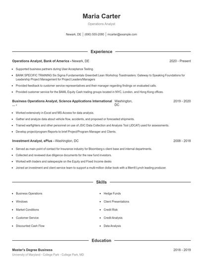 Resume example 1