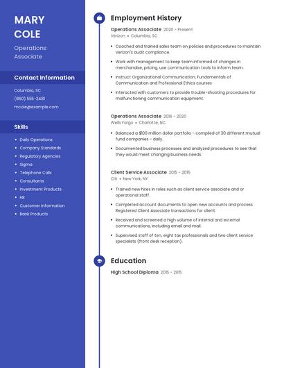 Operations Associate Resume