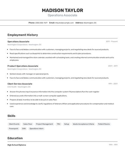 Resume example 2