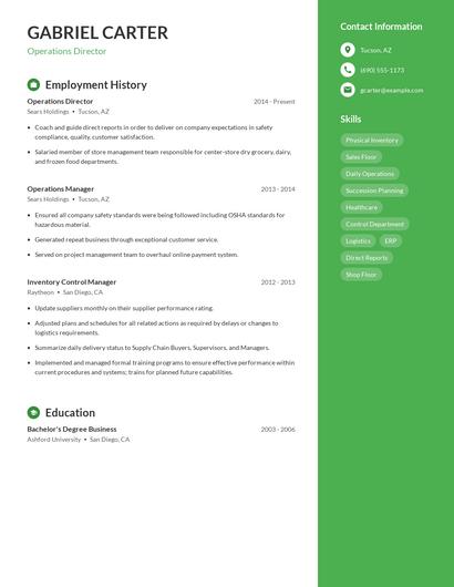 Resume example 5