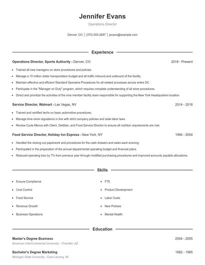 Resume example 1