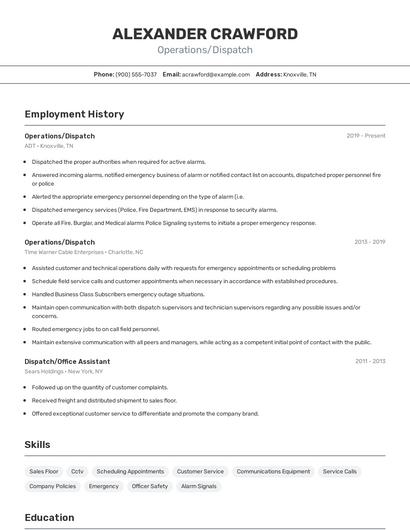 Resume example 2