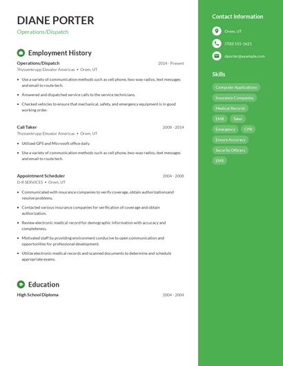 Resume example 5