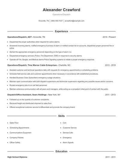 Resume example 1