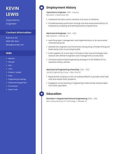 Operations Engineer Resume