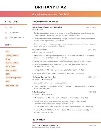 Resume example 3
