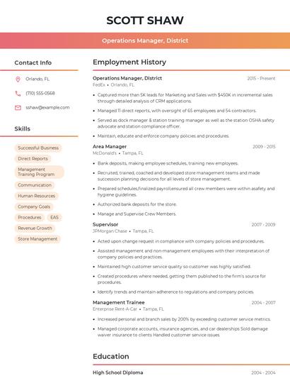 Resume example 3