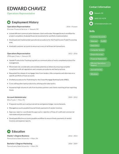 Resume example 5