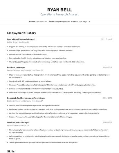 Resume example 2