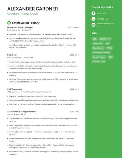 Resume example 5