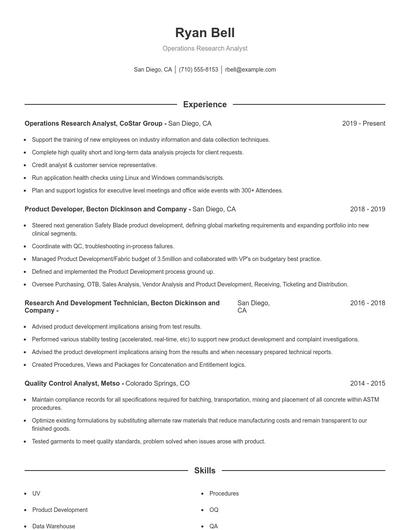 Resume example 1
