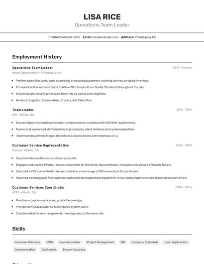 Resume example 2
