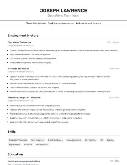 Resume example 2