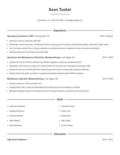 Resume example 1