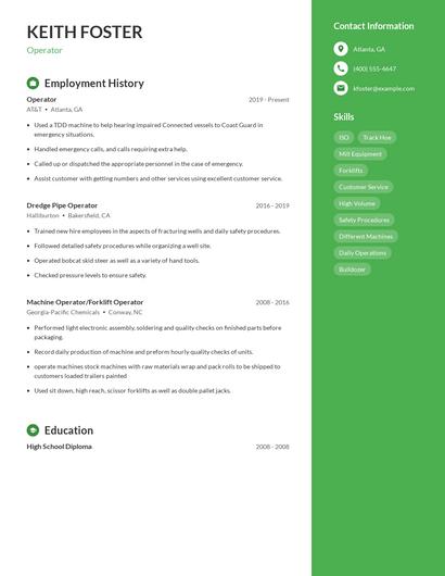 Operator Resume