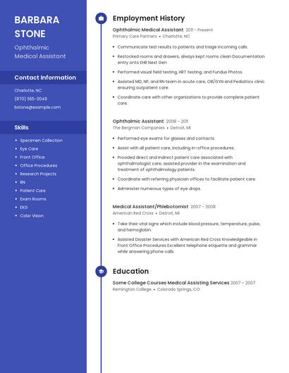 Ophthalmic Medical Assistant Resume