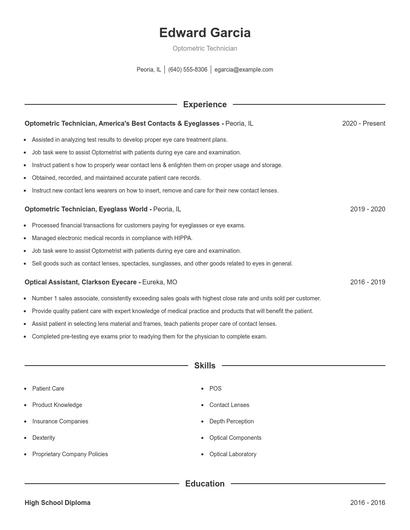 Resume example 1
