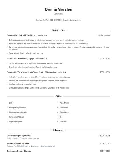Resume example 1