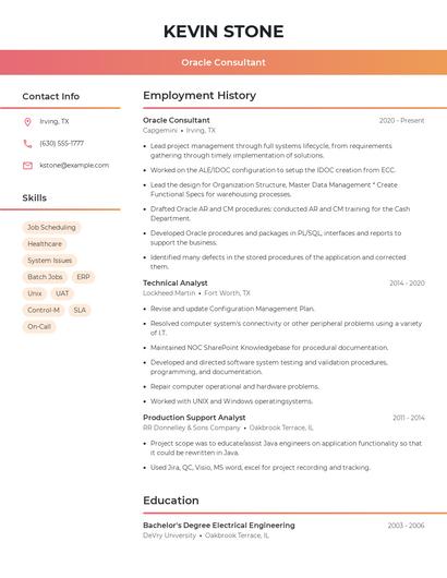 Resume example 3