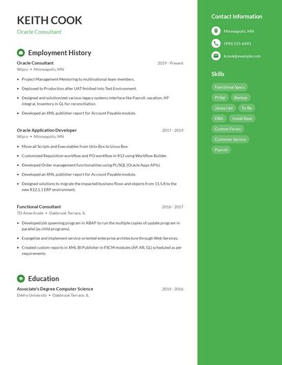 Resume example 5
