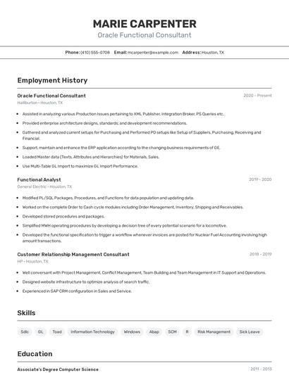 Resume example 2