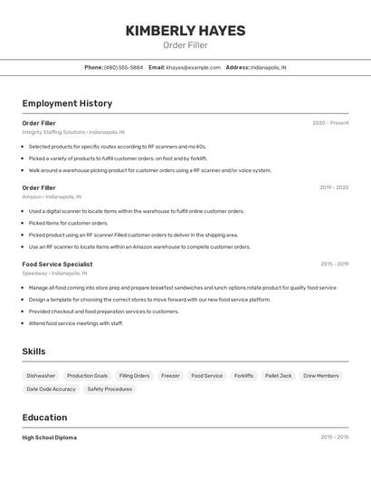 Resume example 2