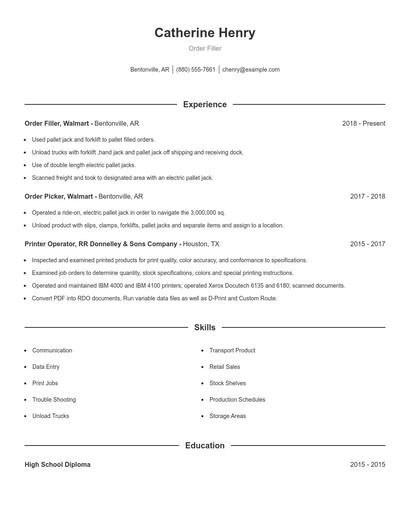 Resume example 1