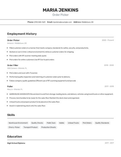 Resume example 2