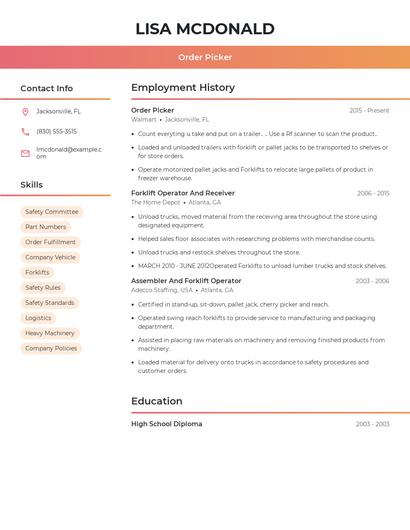 Resume example 3